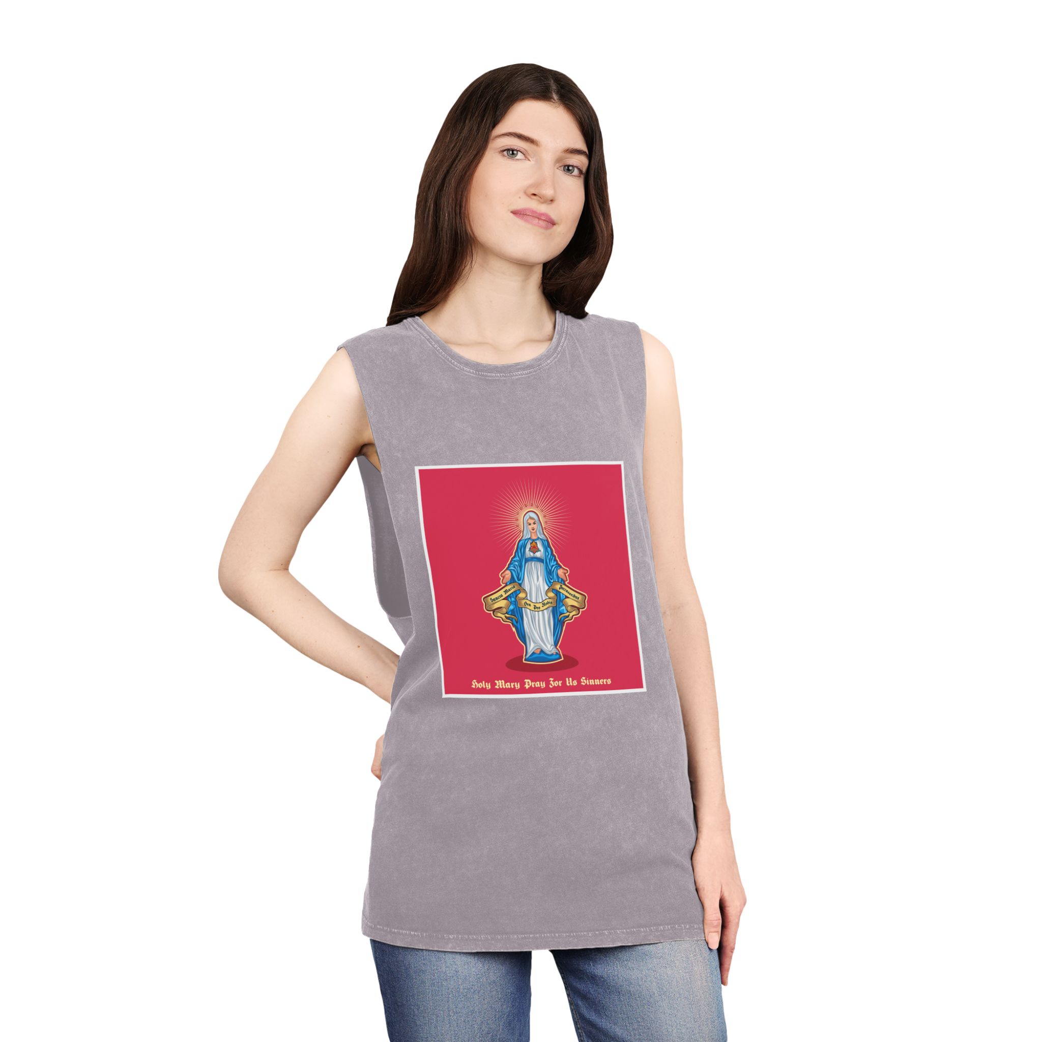 Ave Maria 05 2 Unisex Stonewash Tank Top - Image 20