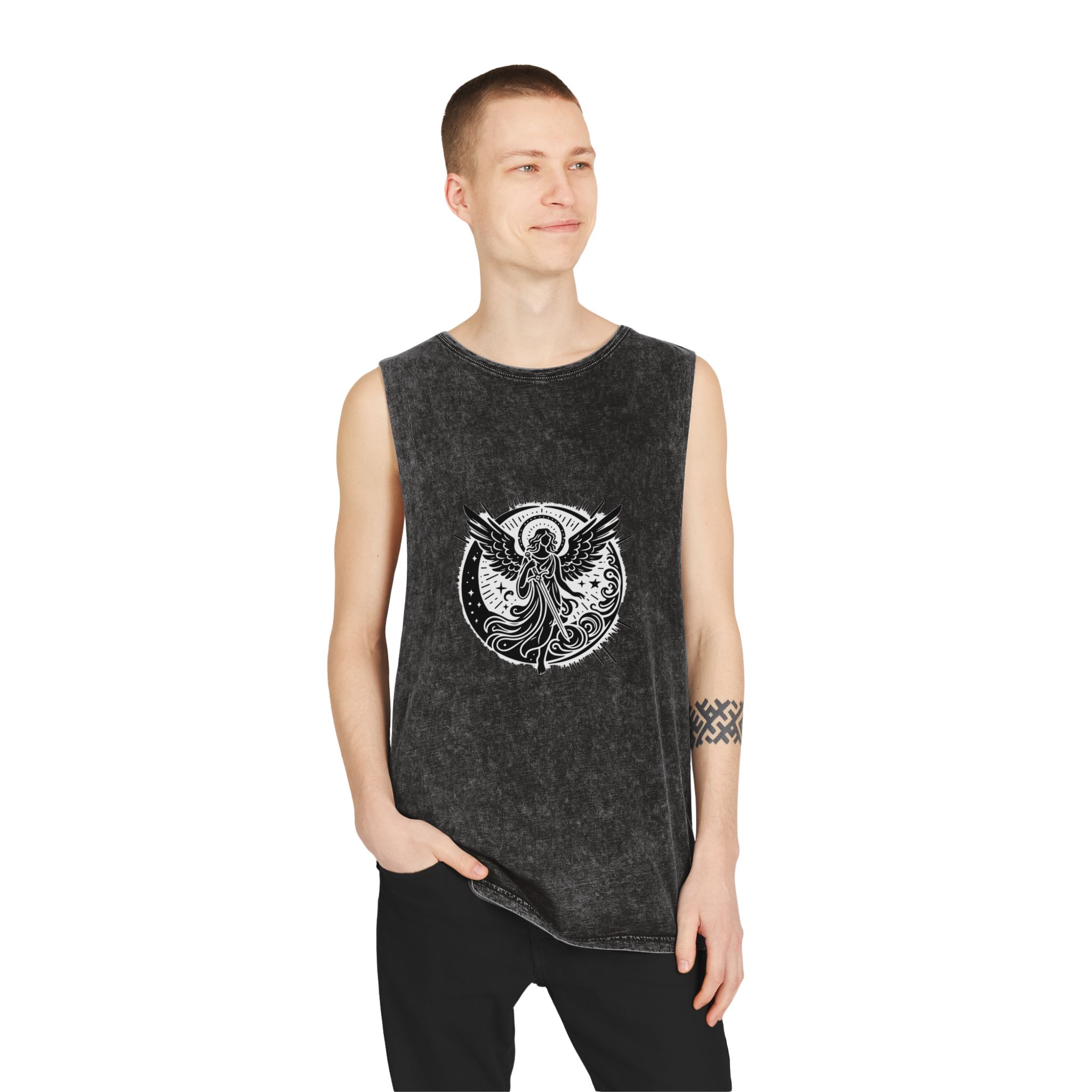Angel Copia 2 Unisex Stonewash Tank Top - Image 3