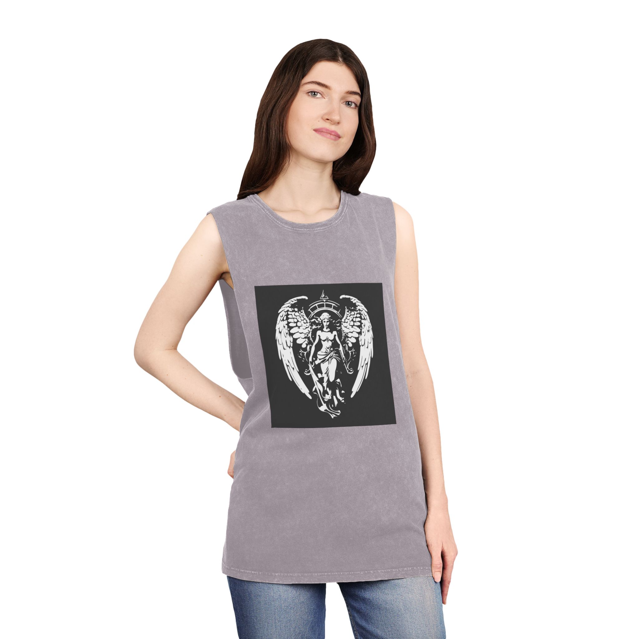 Angel of Jewels Unisex Stonewash Tank Top - Image 20