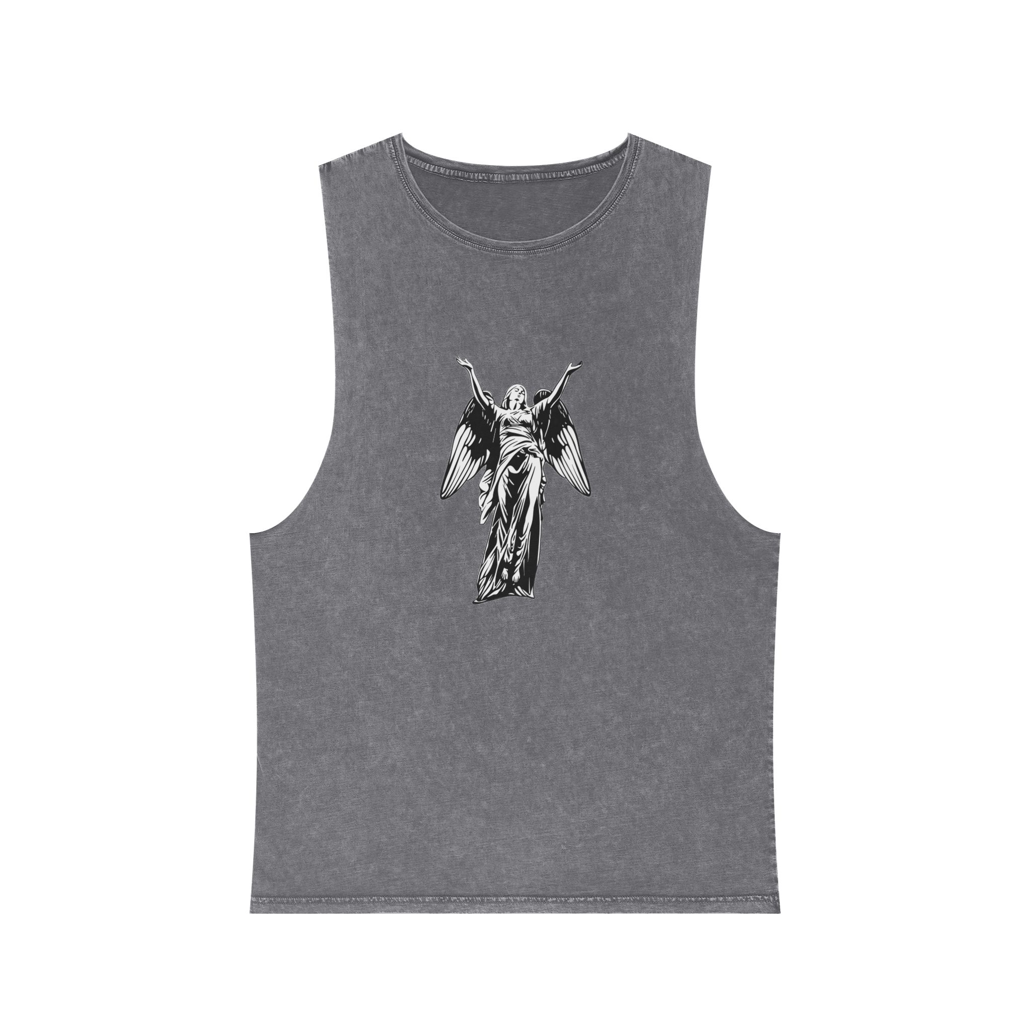 Art Illustration Fallen Glory Angel Unisex Stonewash Tank Top - Image 9