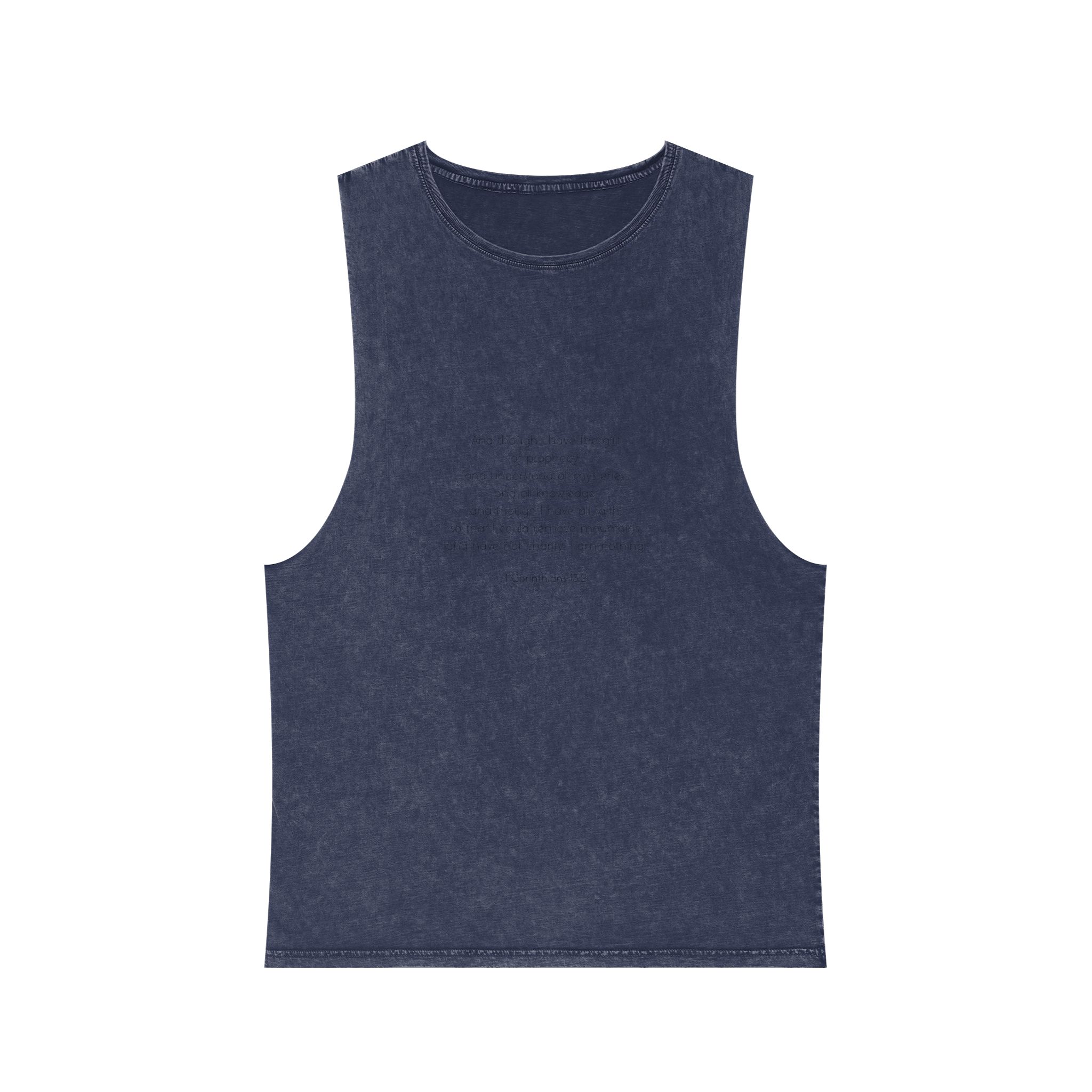 Corinthians 13 2 Bible Verse Faith Knowledge Charity Unisex Stonewash Tank Top - Image 13