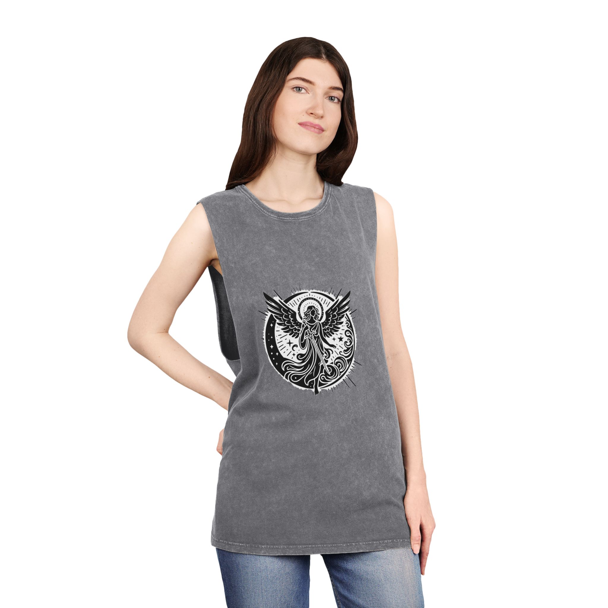 Angel Copia 2 Unisex Stonewash Tank Top - Image 12