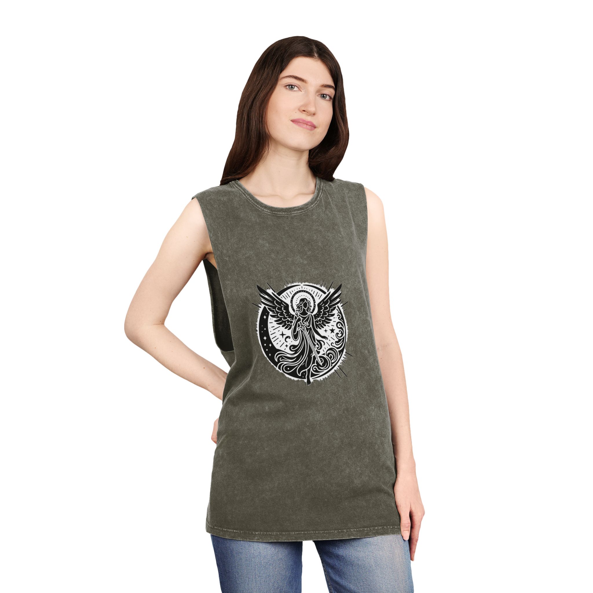 Angel Copia 2 Unisex Stonewash Tank Top - Image 8