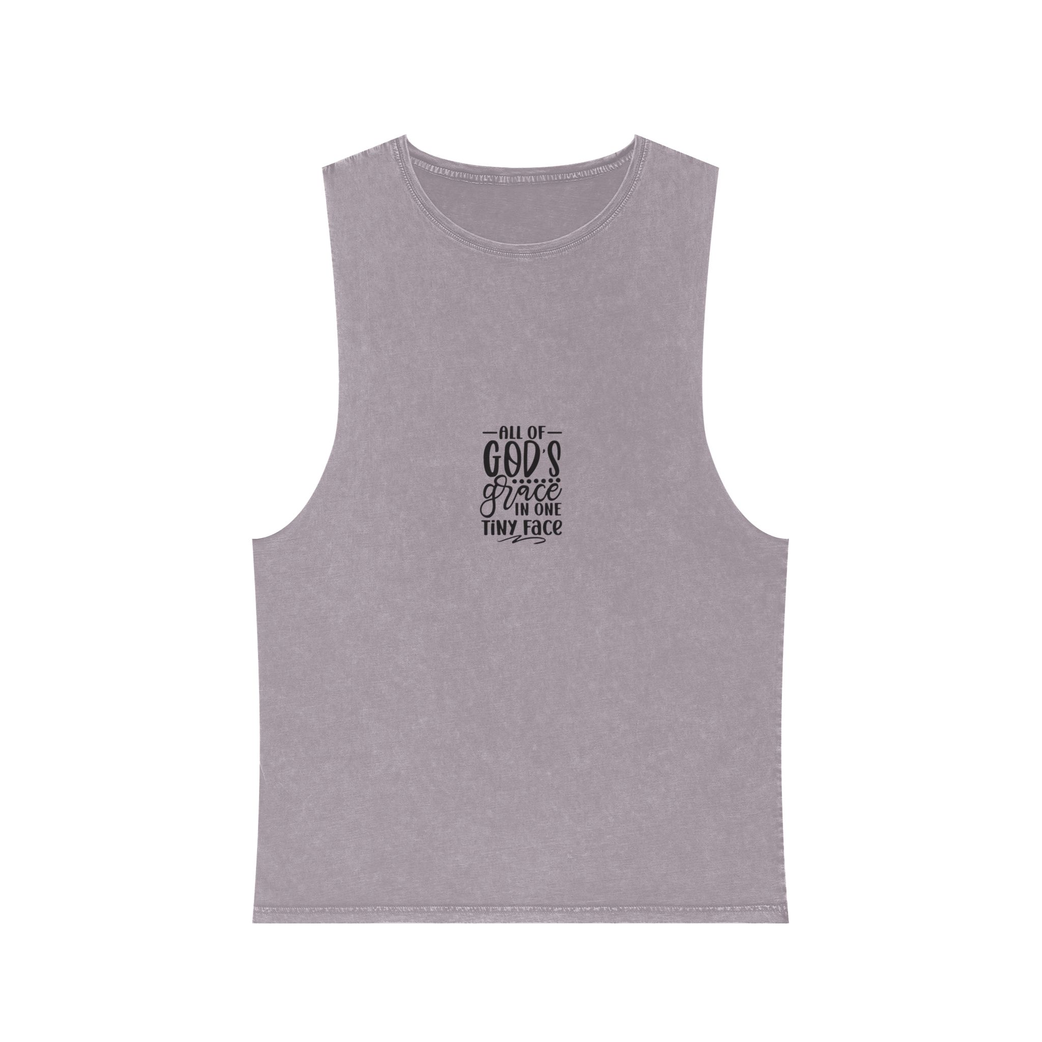 All God S One Tiny Face Hand Lettering Vector Illustration Unisex Stonewash Tank Top - Image 17