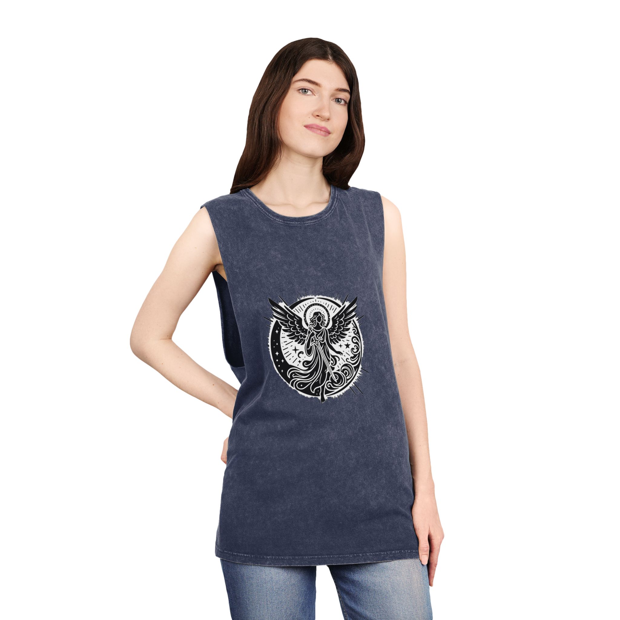 Angel Copia 2 Unisex Stonewash Tank Top - Image 16