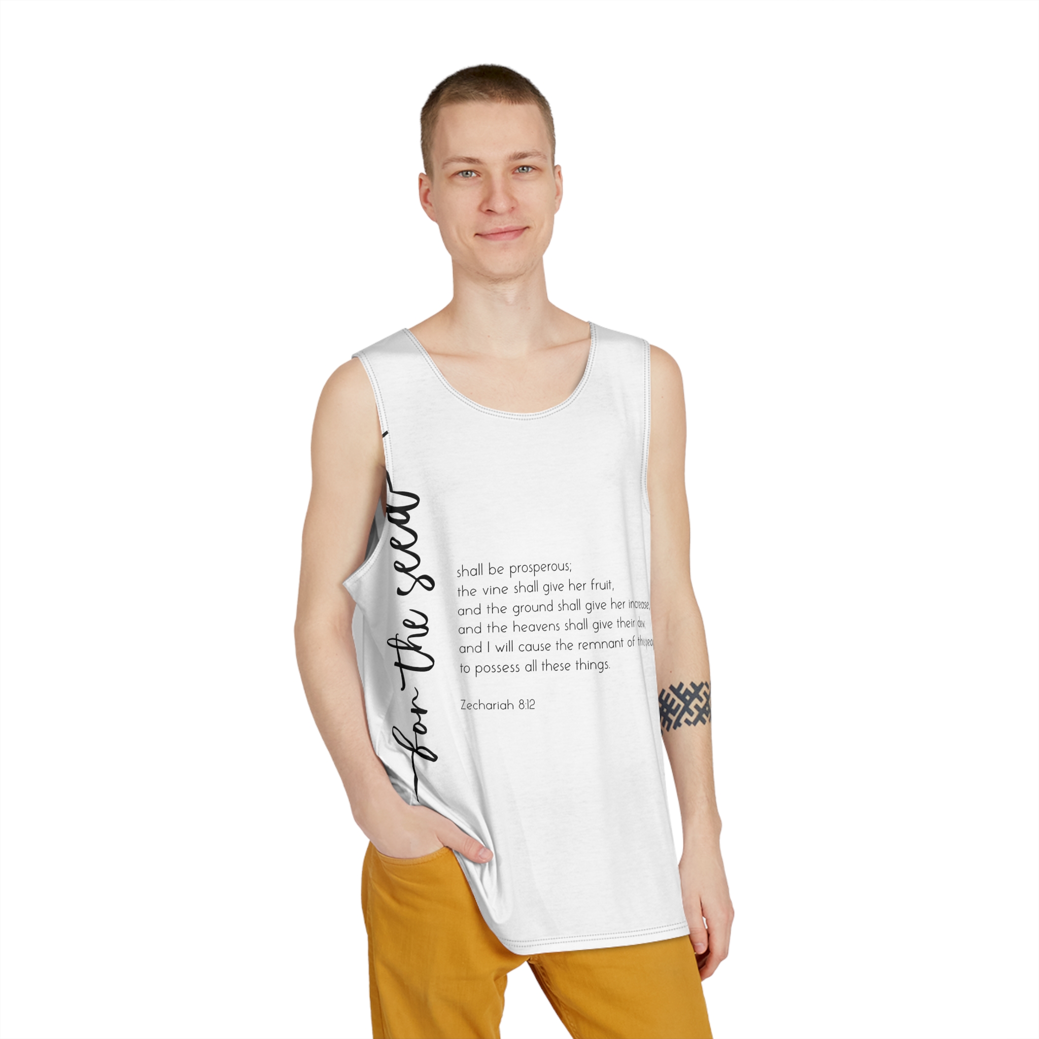Zechariah 8 12 Seed Shall Be Prosperous Bible Verse 1 Mens Tank Aop - Image 3
