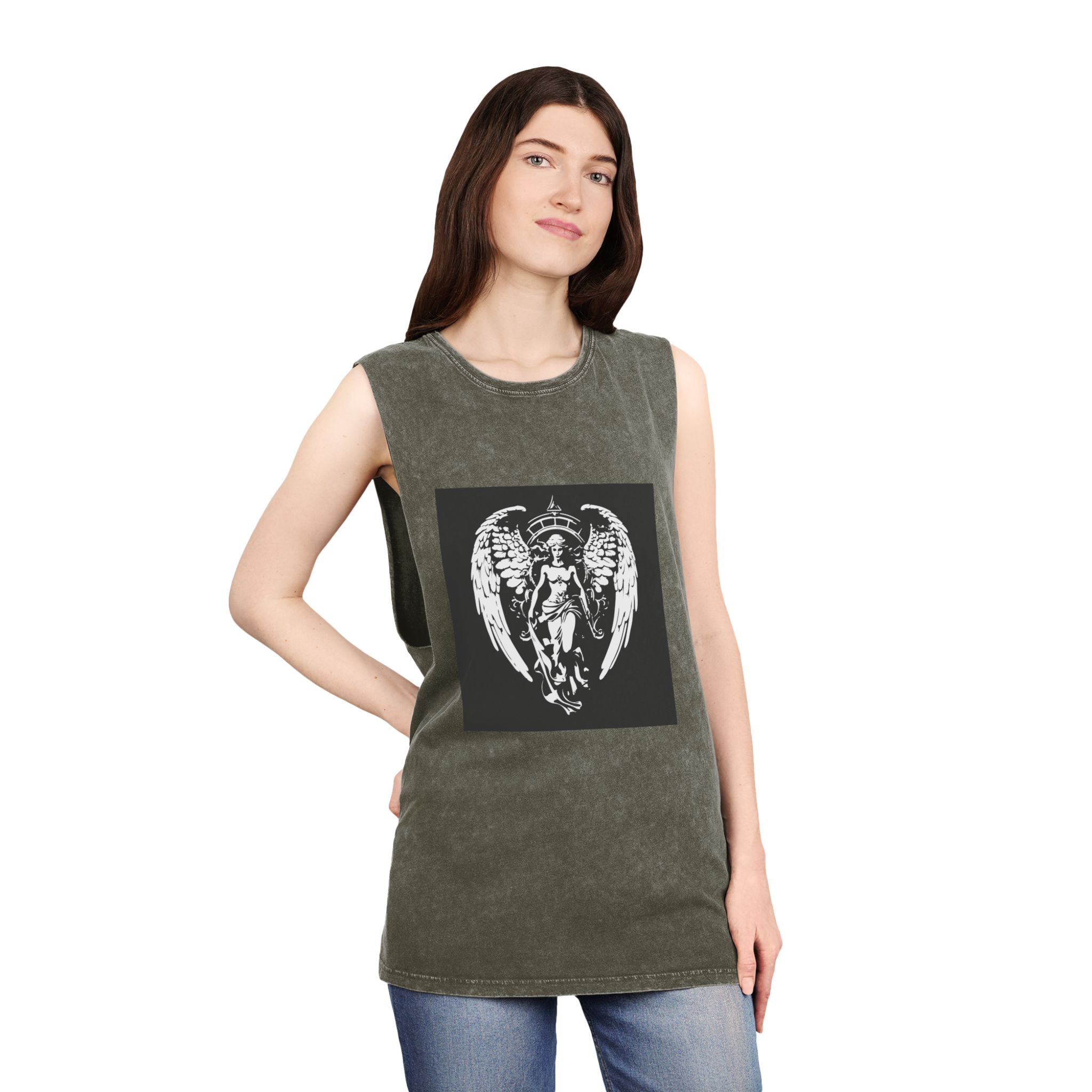 Angel of Jewels Unisex Stonewash Tank Top - Image 8