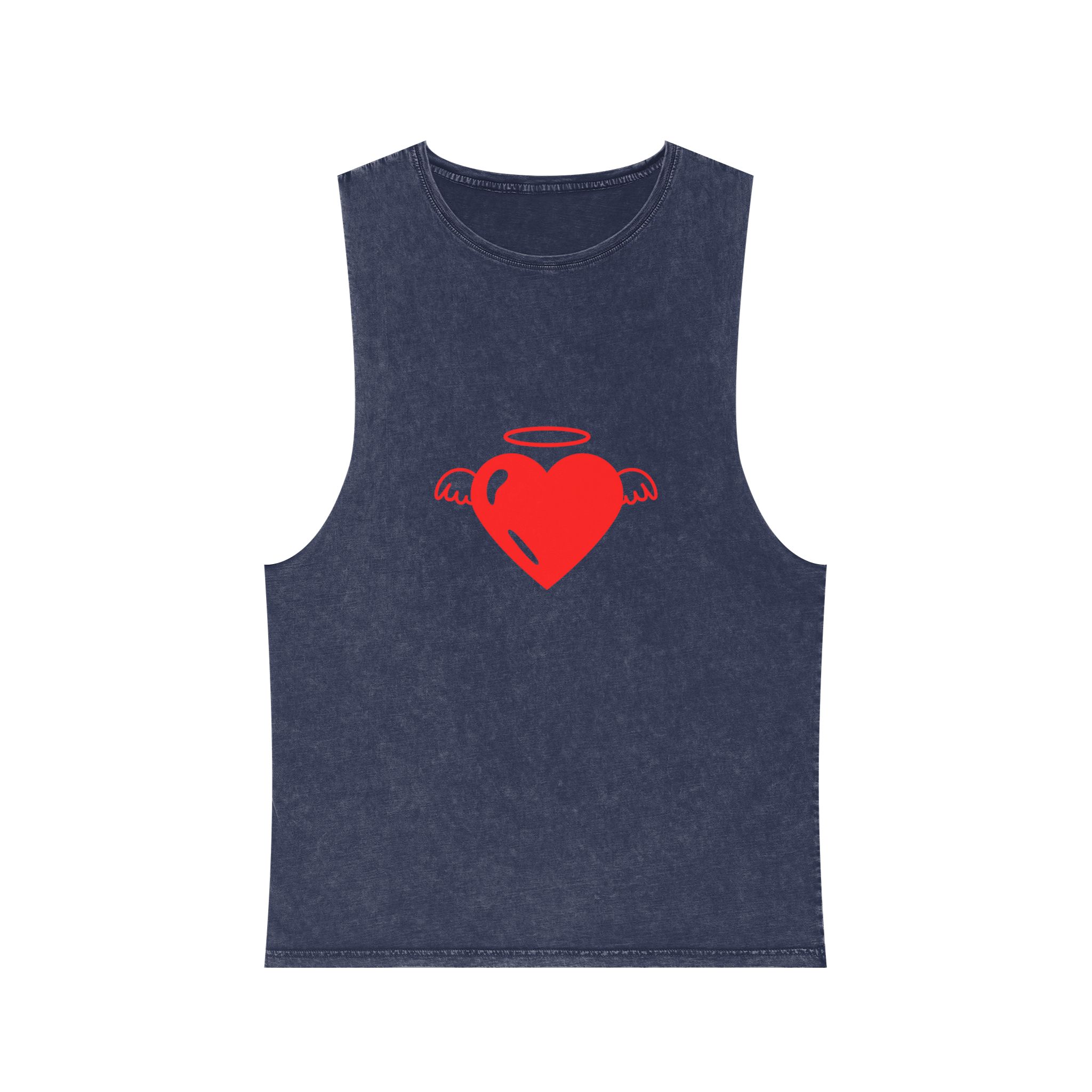 Angel Heart Icon Red Cute Element Graphic Vector Unisex Stonewash Tank Top - Image 13