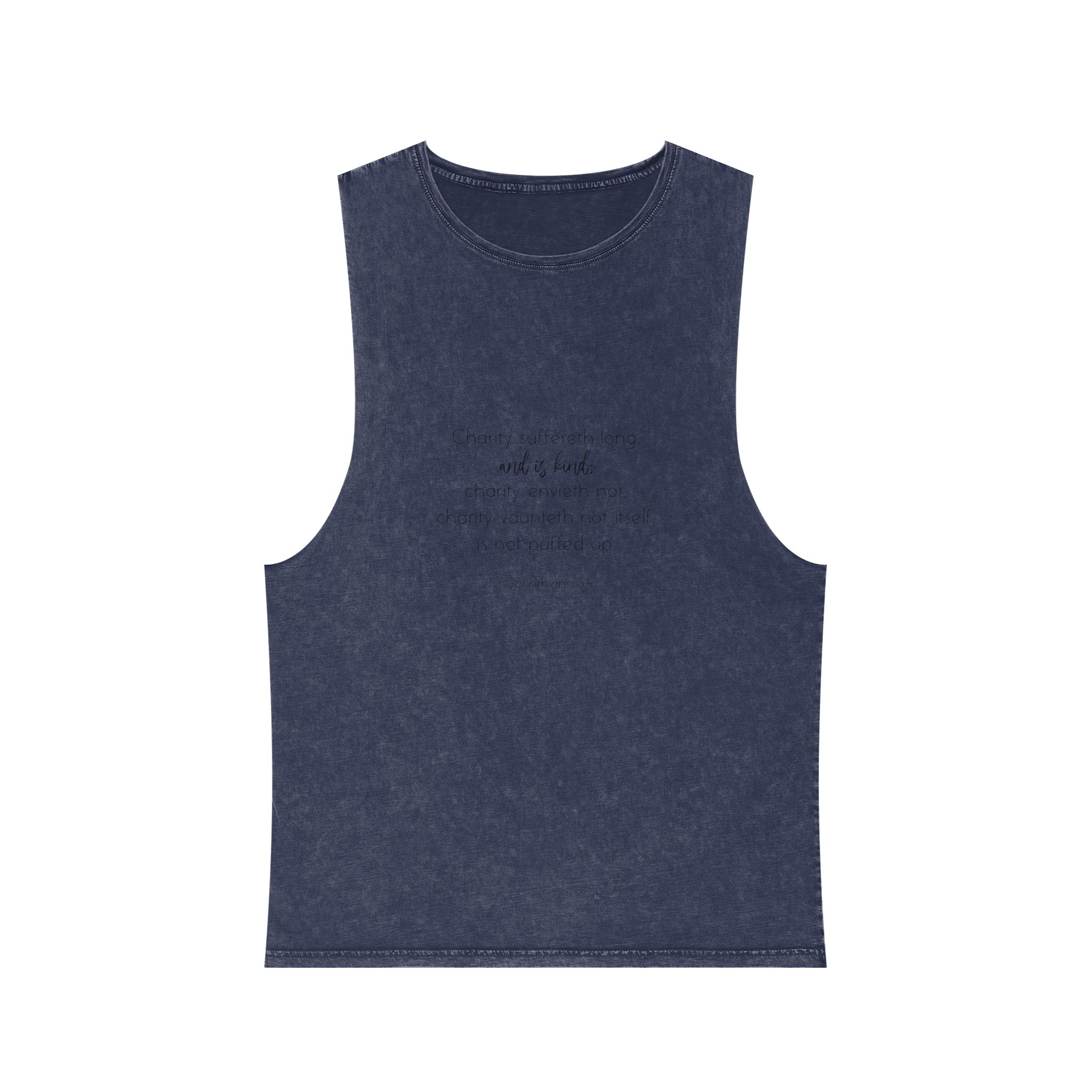 Corinthians 13 4 Bible Verse About Charity Unisex Stonewash Tank Top - Image 13