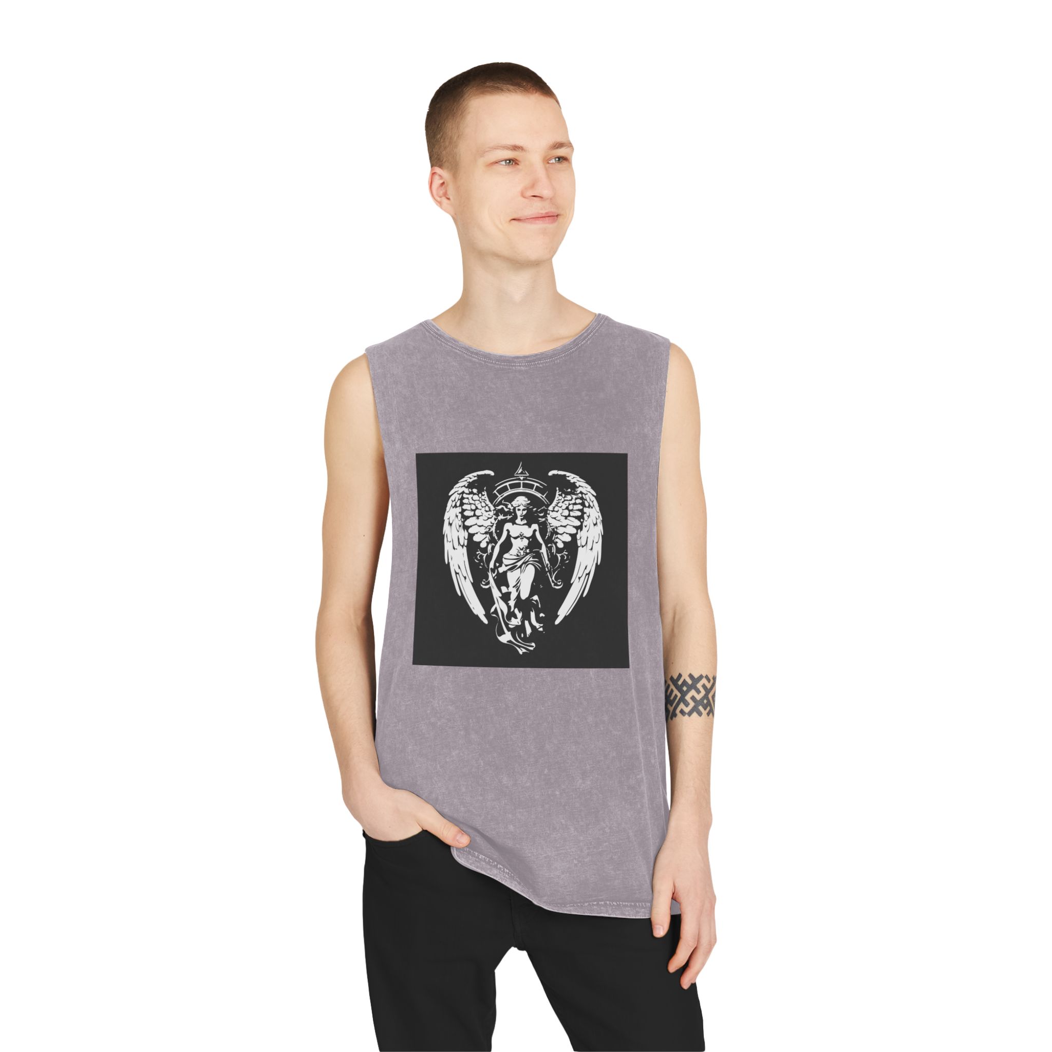 Angel of Jewels Unisex Stonewash Tank Top - Image 19