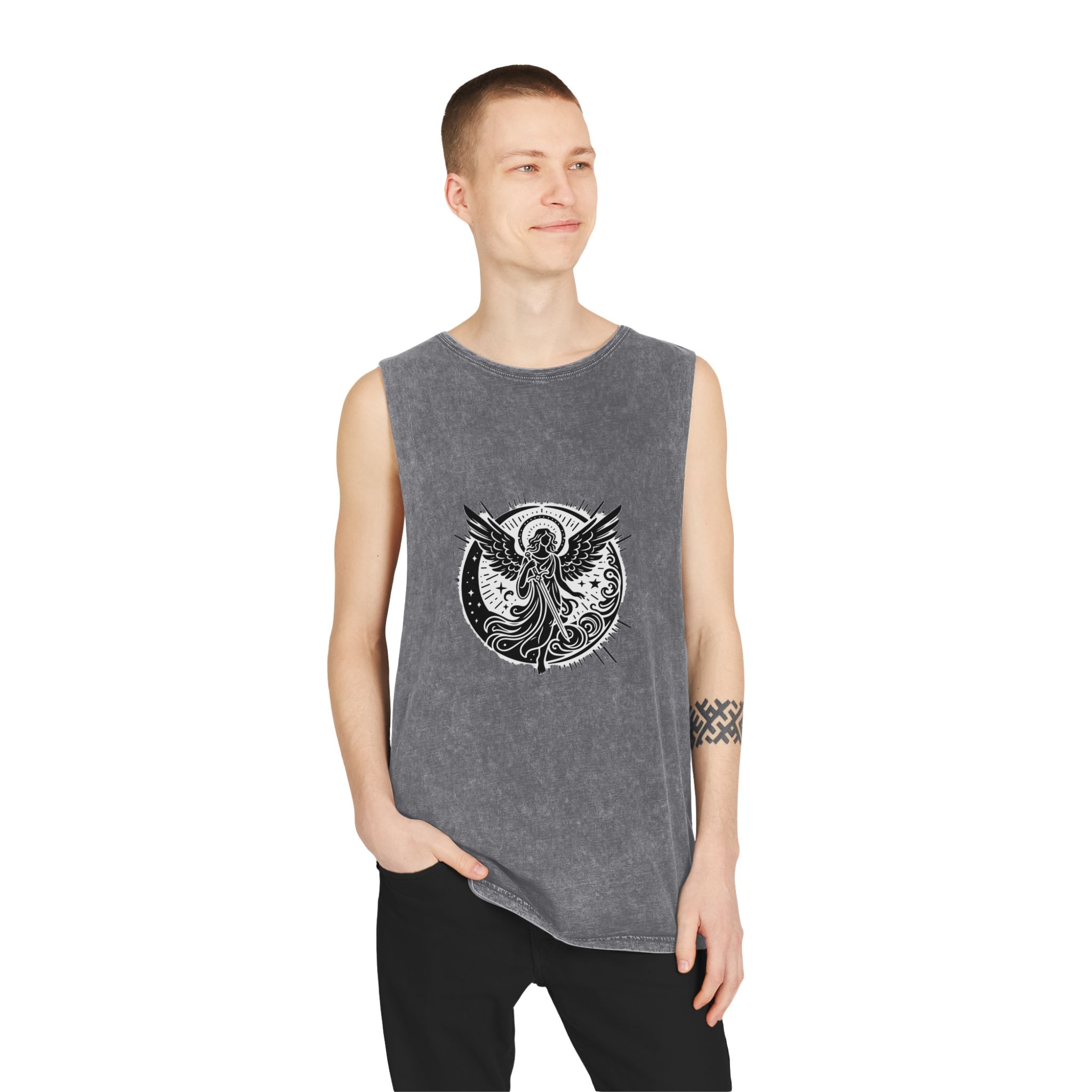 Angel Copia 2 Unisex Stonewash Tank Top - Image 11