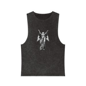 Art Illustration Fallen Glory Angel Unisex Stonewash Tank Top