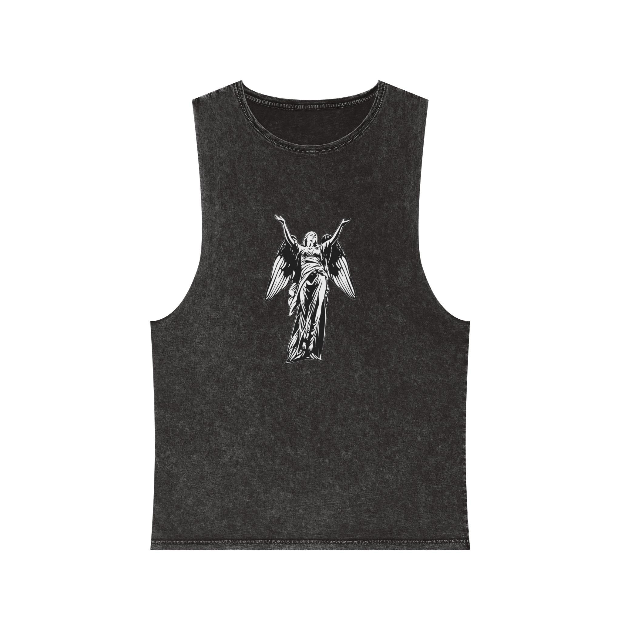 Art Illustration Fallen Glory Angel Unisex Stonewash Tank Top