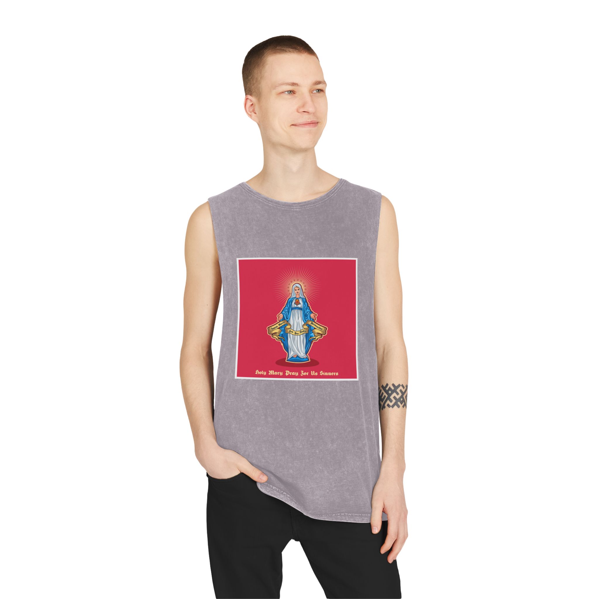 Ave Maria 05 2 Unisex Stonewash Tank Top - Image 19