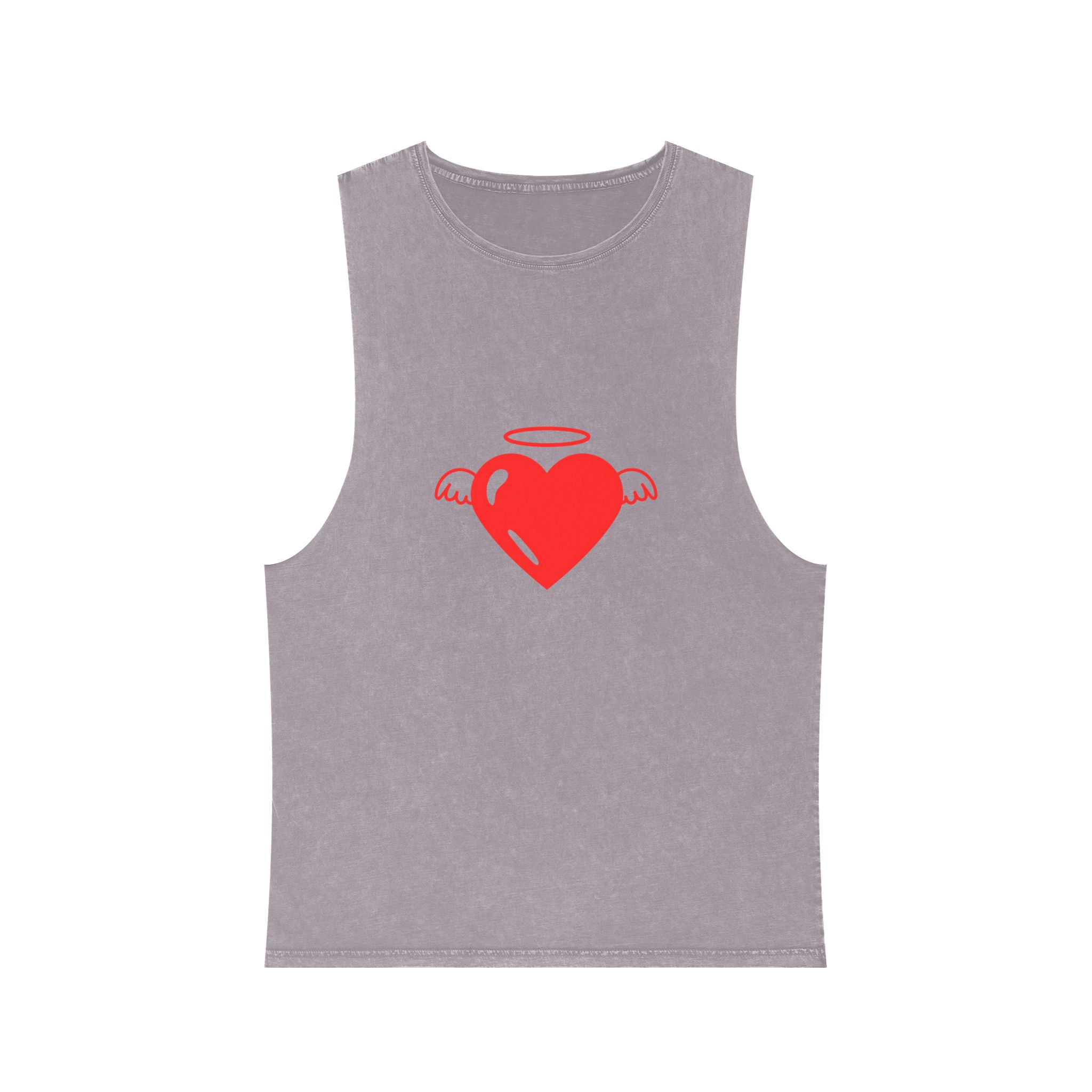 Angel Heart Icon Red Cute Element Graphic Vector Unisex Stonewash Tank Top - Image 17