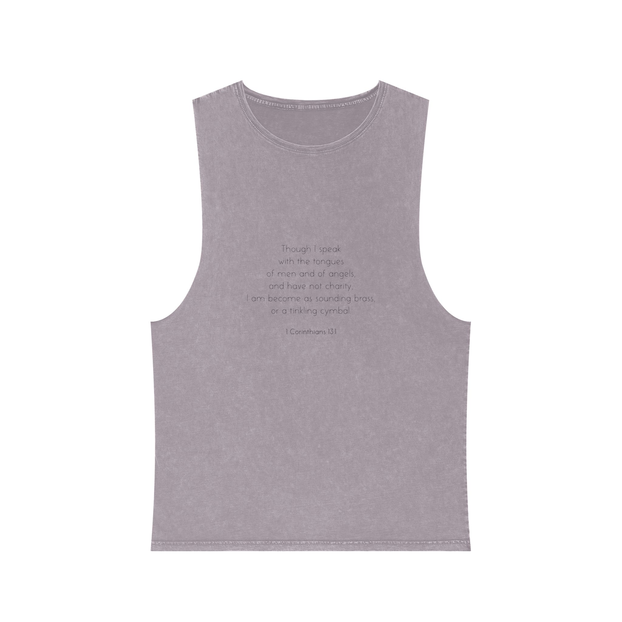 Corinthians 13 1 Bible Verse Charity Unisex Stonewash Tank Top - Image 17