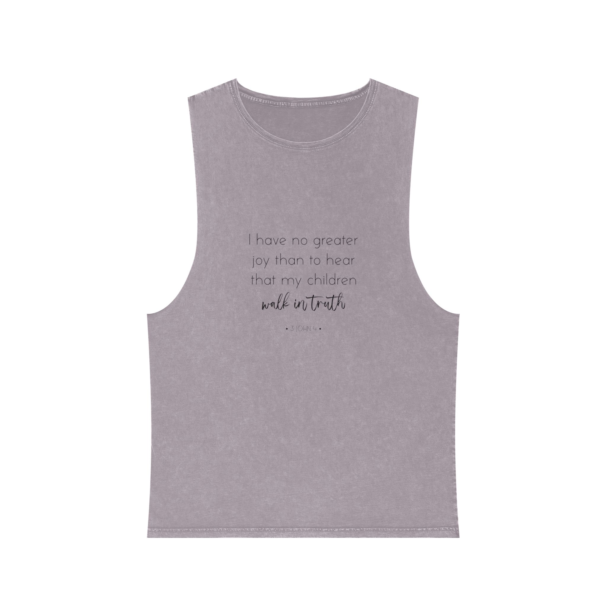 John 4 Greater Joy Family Bible Verse Biblical Print Scripture Vector Illustration Unisex Stonewash Tank Top - Image 17