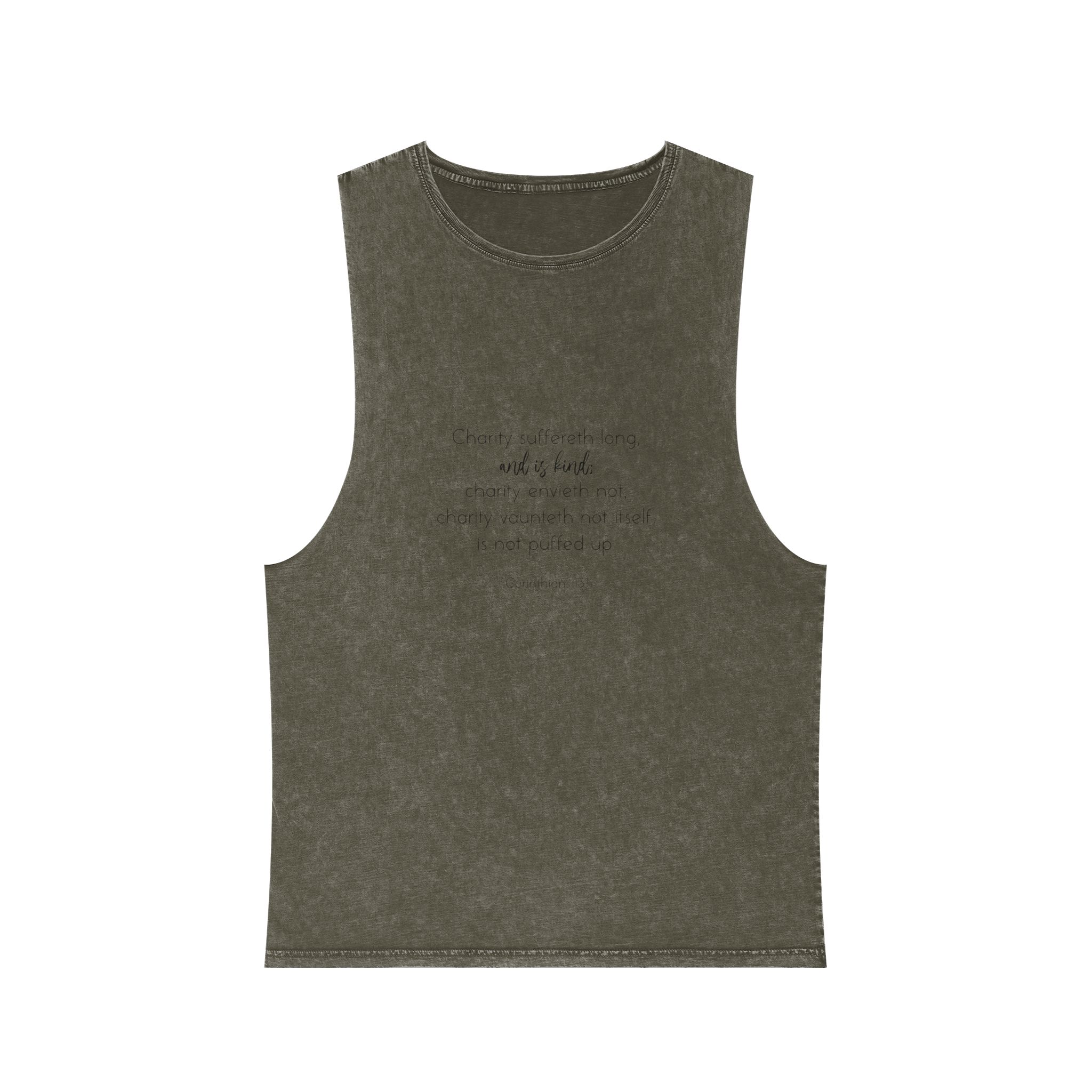 Corinthians 13 4 Bible Verse About Charity Unisex Stonewash Tank Top - Image 5