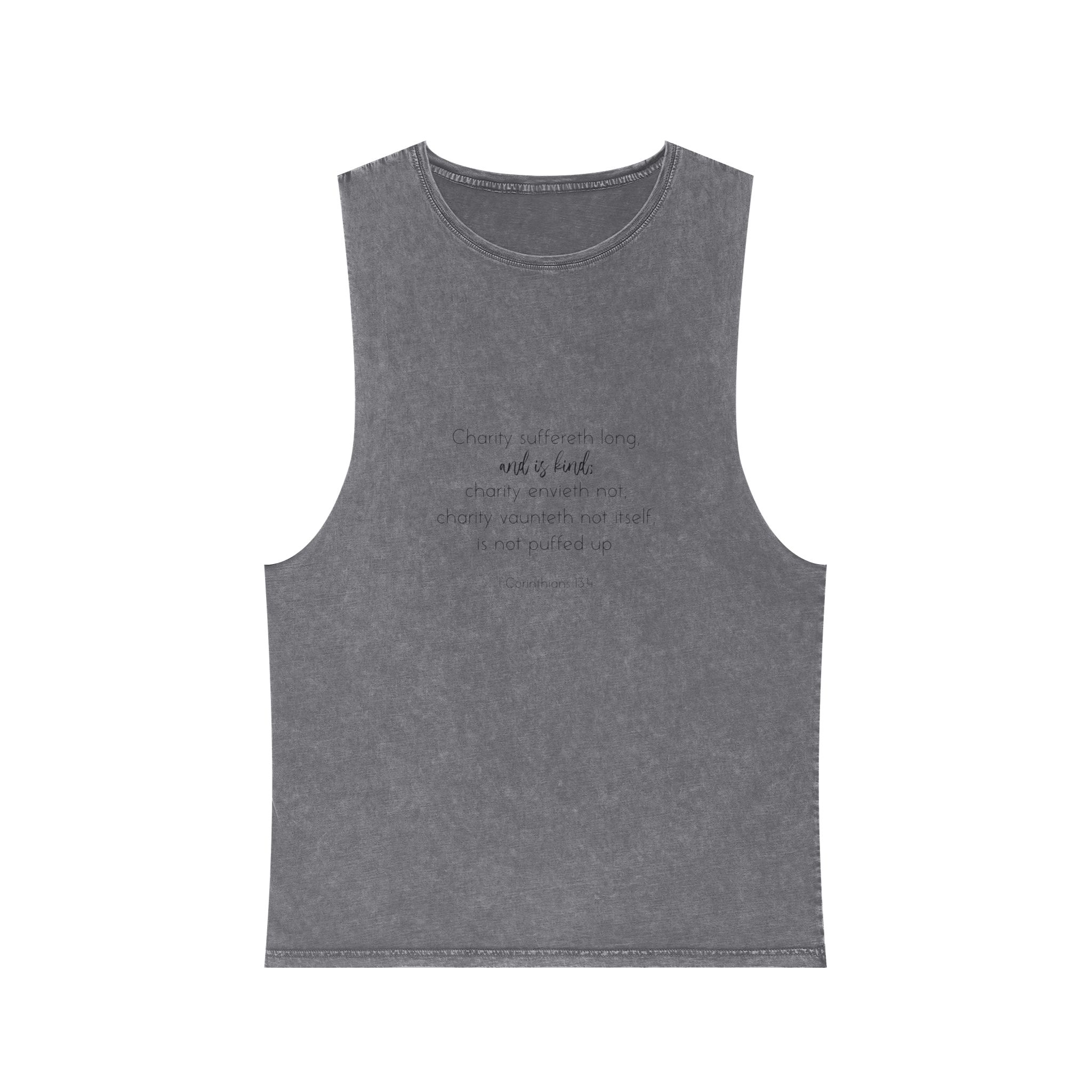 Corinthians 13 4 Bible Verse About Charity Unisex Stonewash Tank Top - Image 9
