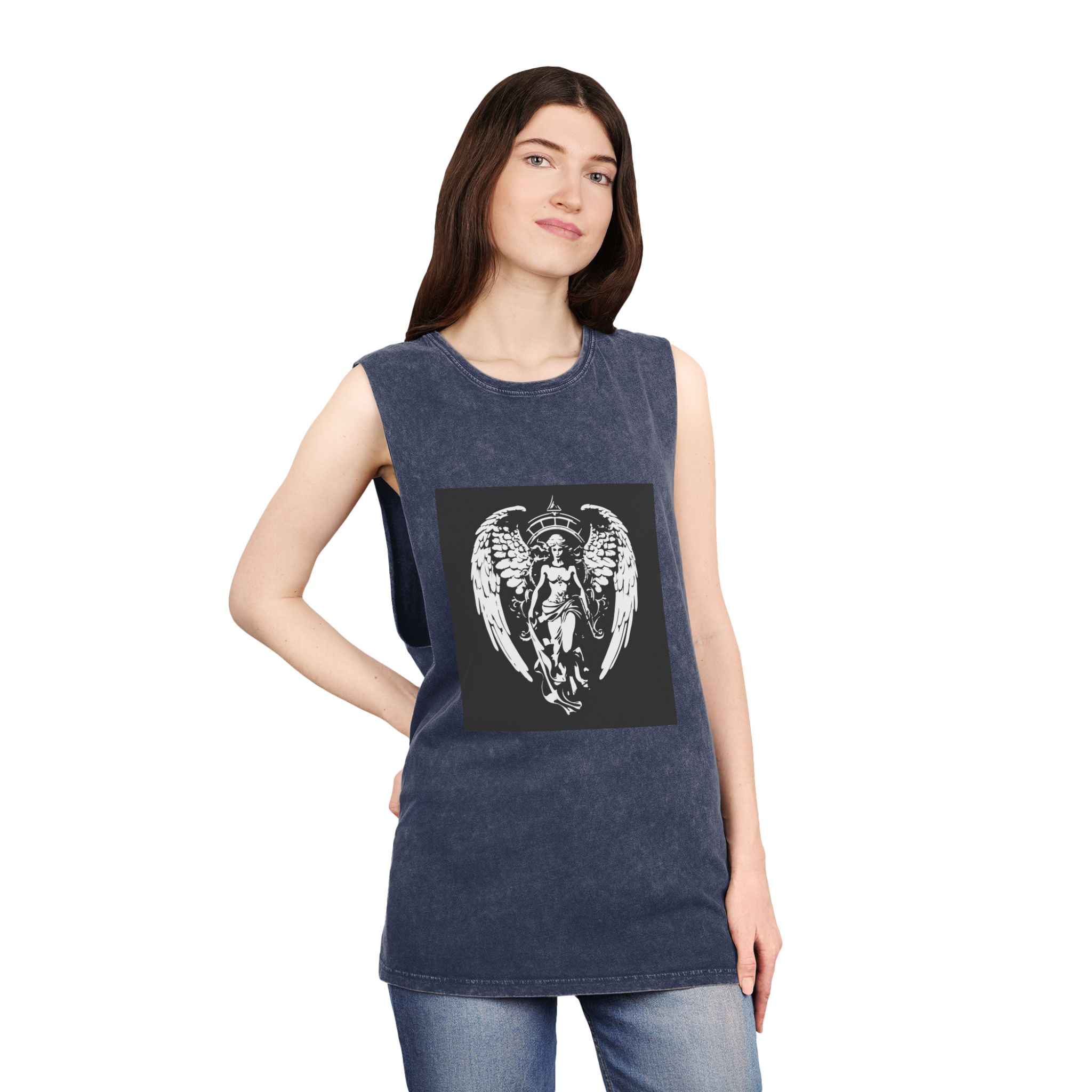 Angel of Jewels Unisex Stonewash Tank Top - Image 16