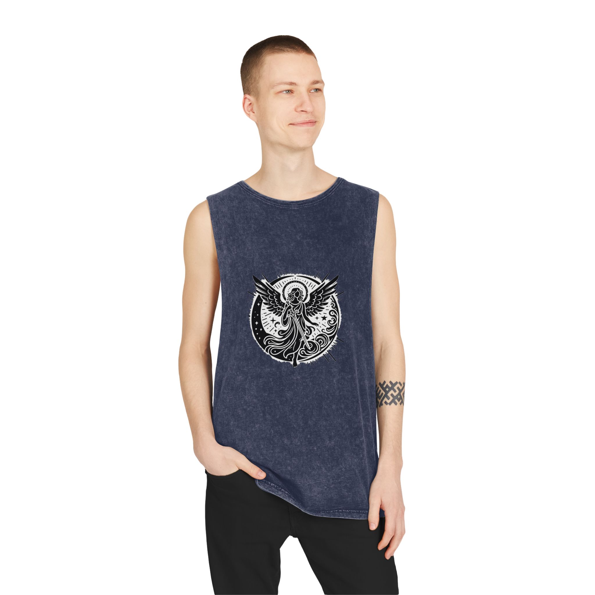 Angel Copia 2 Unisex Stonewash Tank Top - Image 15