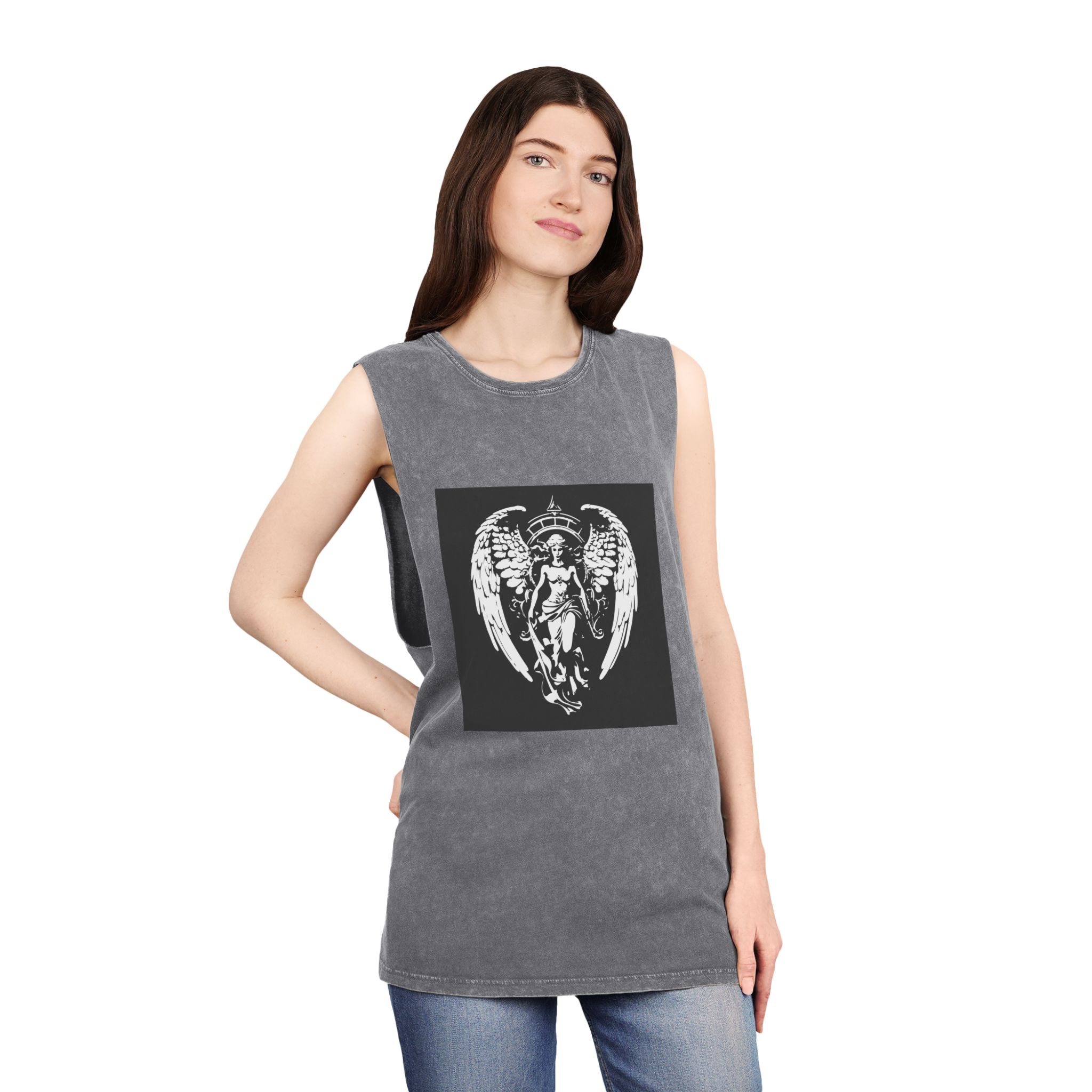 Angel of Jewels Unisex Stonewash Tank Top - Image 12