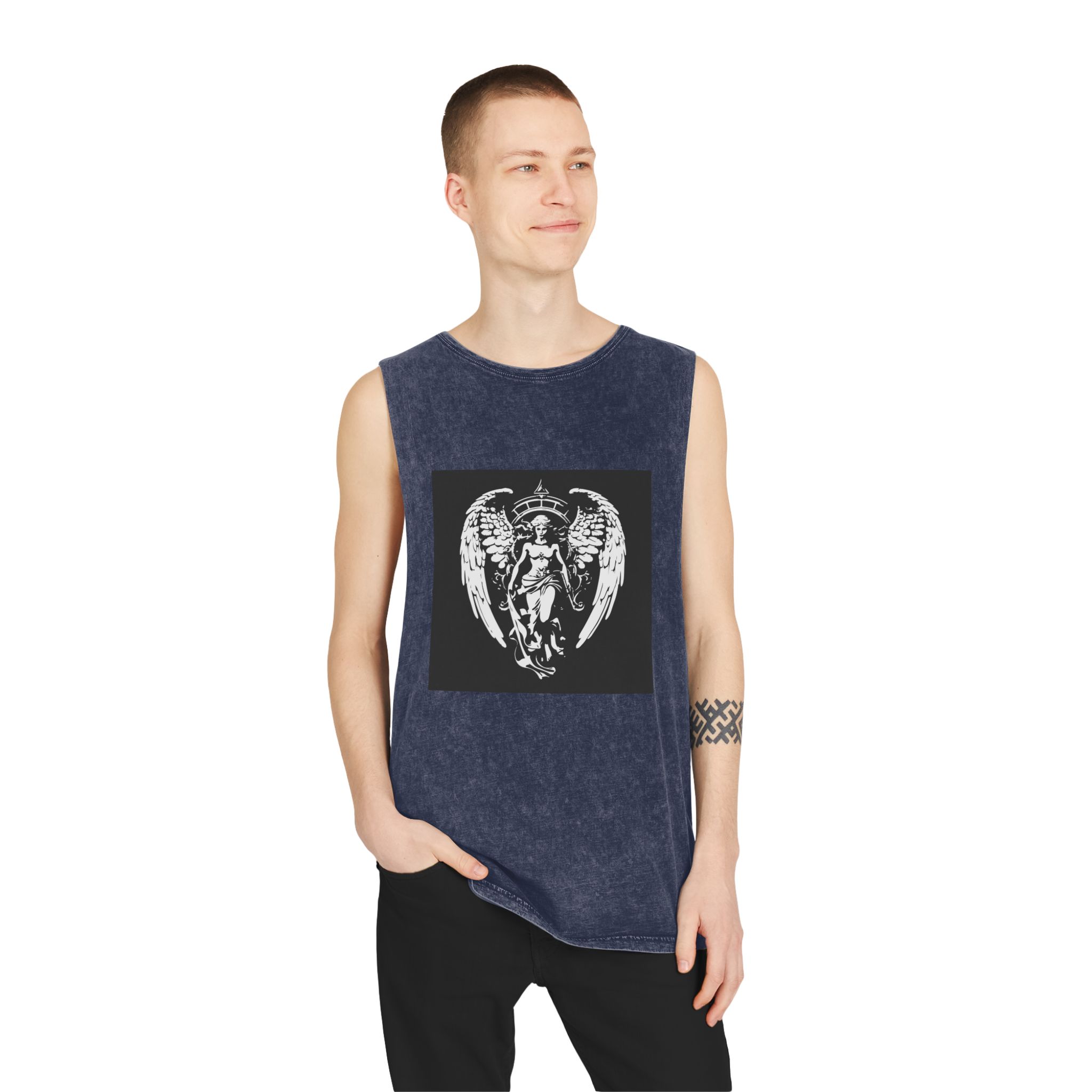 Angel of Jewels Unisex Stonewash Tank Top - Image 15