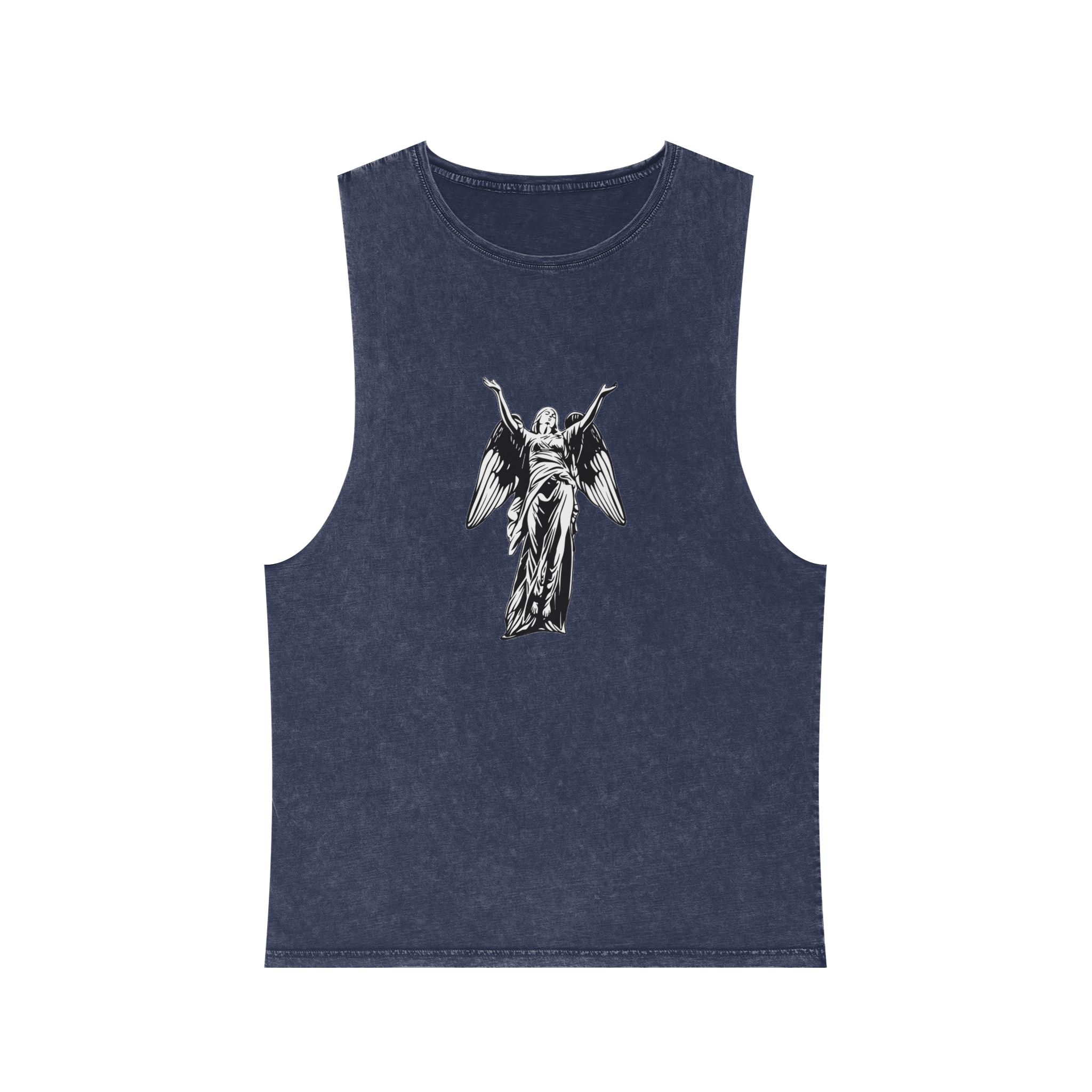 Art Illustration Fallen Glory Angel Unisex Stonewash Tank Top - Image 13