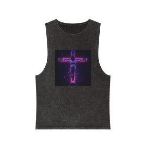 D Jesus Cross Unisex Stonewash Tank Top